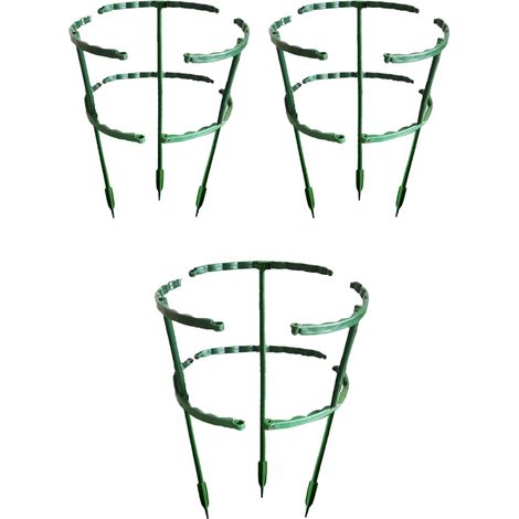 Lot de 3 tuteurs demi-ronds pour plantes grimpantes, treillis et cages pour petites plantes, fleurs et légumes.