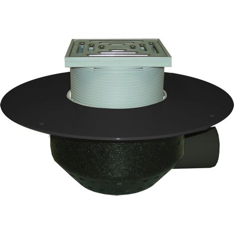 Horizontaler Dachablauf DN75 mit PP-Manschette. Begehbar - 148x148mm/137x137mm