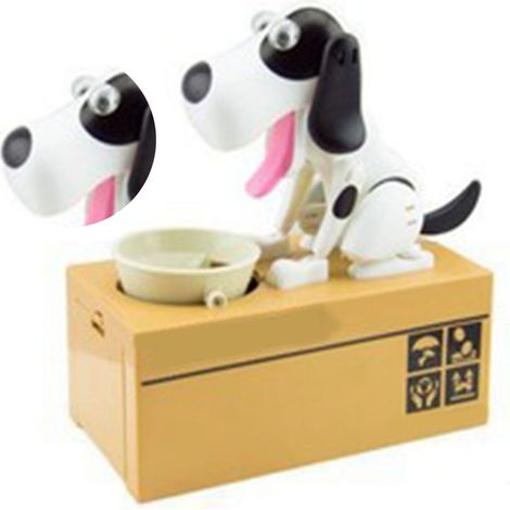 Tirelire cochon mignonne pour enfants, design attrayant, décoration chien noir et blanc, taille unique. (1/5)