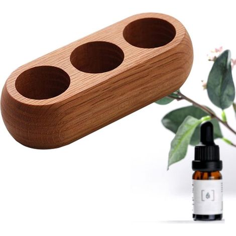 3 Bouteilles Aromathèque Boîte de Stockage Présentoir à Huile en Bois Boîte d'Huile Essentielle Organisateur Rangement Idéal pour la Famille et l'aromathérapie