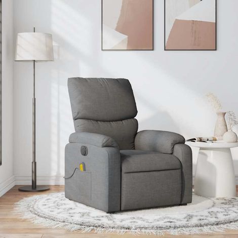 Massagesessel Dunkelgrau Stoff