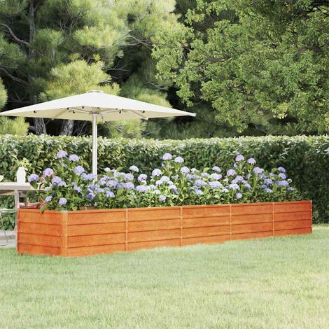 vidaXL Arriate oxidado de acero corten 400x80x45 cm (1/5)