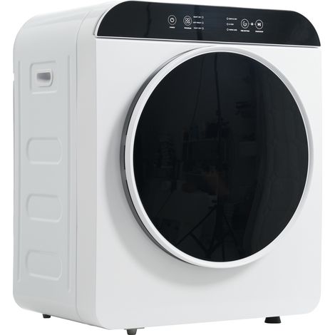 Sèche-linge à évacuation compact 3kg (Max 4.5kg) 830W, Mini Sèche-linge Mural avec Stérilisation UV et Minuterie pour Appartement et Studio