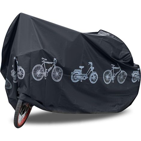 Housse de vélo - Convient pour 1 à 2 vélos, peut être utilisée à l'intérieur et à l'extérieur, imperméable, protection UV, protection contre la neige (noir + noir).-AquaForge (1/5)