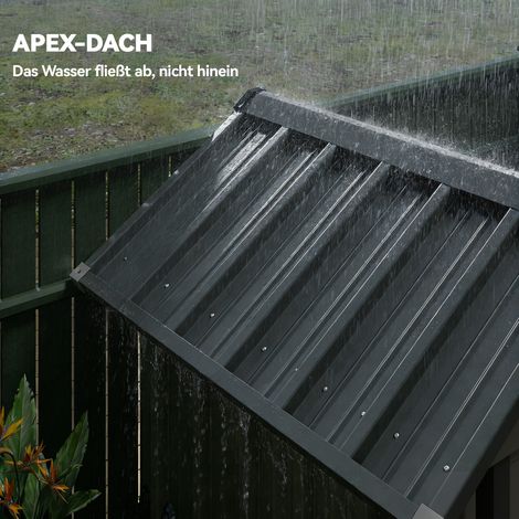 Abri métallique 1,17 m², cabanon de jardin avec toit en pente, aération, serrure, gants, 122 x 121 x 192 cm (1/5)