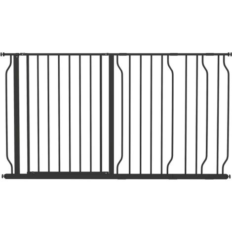Extra Wide Dog Safety Gate with Door Pressure for Doorways,Hallways and Staircases in Black Finish (1/5)