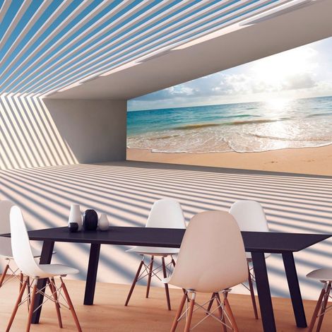 Papier peint plage de la ville - 200 x 140 cm