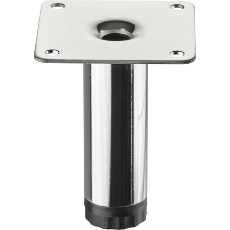 SOTECH Möbelfuß LIMA Höhe 80 mm, Ø 25 mm Höhenverstellbar 10 mm Chrom poliert Vitrinenfuß Sockelfuß Schrankfuß (1/5)