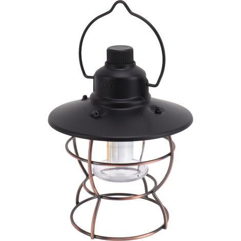Lampe torche LED de camping portable, 3 modes d'éclairage, chargement USB, variation d'intensité progressive, style vintage, idéale pour la randonnée, le camping et les situations d'urgence. (1/5)