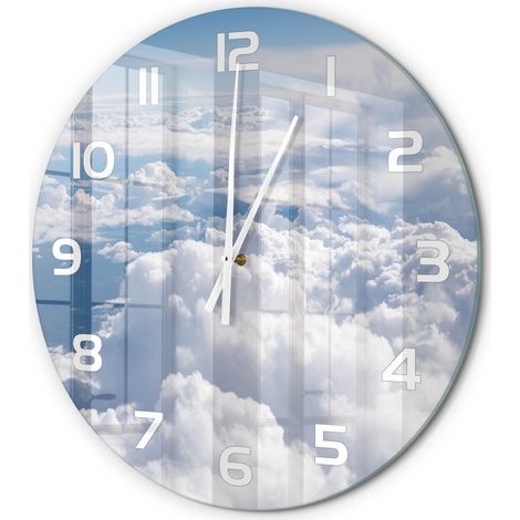 Horloge Murale Ronde Design Original Verre Silencieuse Déco Maison Vue depuis l'avion fi 60 cm (1/5)