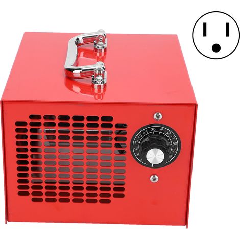 Générateur d'ozone portable purificateur d'air puissant version rouge avec minuterie, prise américaine 110V 5g/h (1/5)