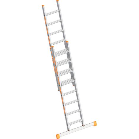 Layher Topic 1032 Stufenschiebeleiter 2x8 Stufen (1/4)