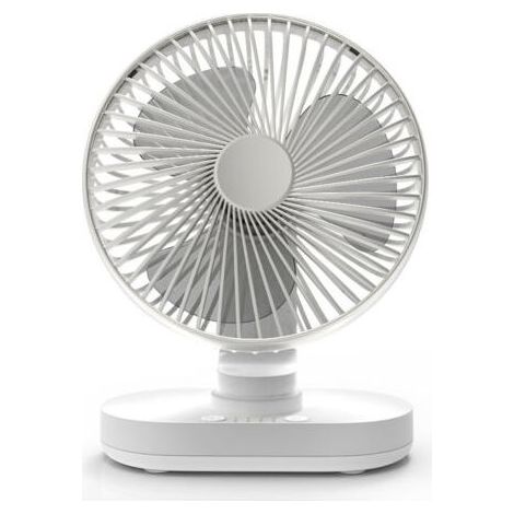 Ventilateur de Bureau, Auto Oscillant Ventilateur à Batterie Silencieux 16.5CM, 4 Vitesses Refroidissement de la Table, 4000 mAh USB Rechargeable Fonctionnement sur Batterie, Silber (1/4)