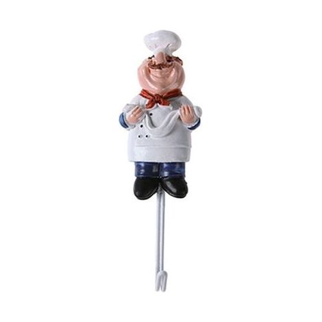 1 pcs Sticky Corde Forme Dessin Animé Cuisine Rack Cintre Crochet De Rangement Résine Forte Mur Crochet Cuisine Salle De Bains Salon Aucune Trace Serviette Crochet (Ramen Chef) (1/5)