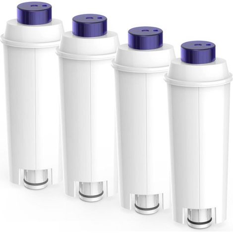 Lot de 4 filtres compatibles Delonghi Magnifica S, Dinamica ECAM/ETAM/EC/BC, cartouches DLSC002 avec détartrant (1/2)