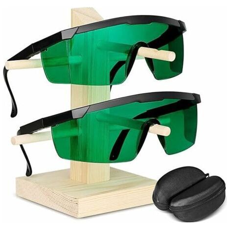 QORVA-Lot de 2 paires de lunettes de protection laser vertes pour protection UV -200/450/800/2000nm Lumière infrarouge pour machine de gravure IPL OPT - Lunettes de protection des yeux avec cadre,