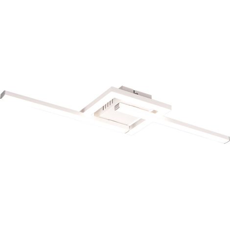 Plafonnier LED Lampe de salon Plafonnier blanc 1 flamme, métal plastique, 1x LED blanc neutre 1950 lm, L 54 cm (1/5)