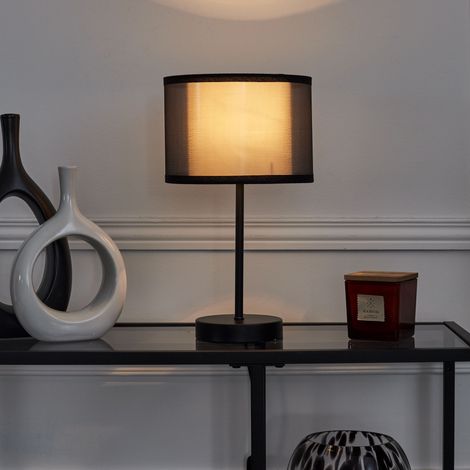 Lampe de Table - HOME DECO FACTORY - Double Abatjour - Noir (1/5)