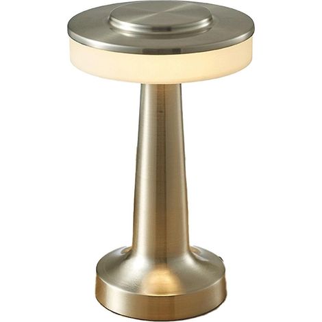 Lampe de table tactile LED rechargeable, lampe de table à manger, lampe de bar, petite lampe de nuit décorative d'extérieur, couleur argent (1/5)