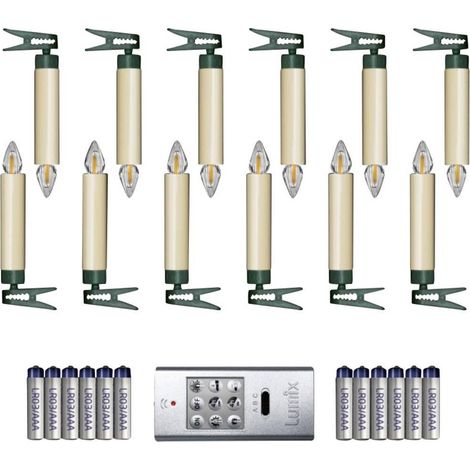Krinner 77122 Iluminación inalámbrica para árbol de Navidad para interior/exterior a pilas Número de luces 12 LED blanco (1/2)