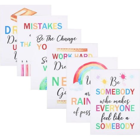 Lot de 6 stickers muraux décoratifs et motivants pour chambre d'enfant ou salle de jeux, avec des affiches éducatives pour tout-petits et salle de bain.