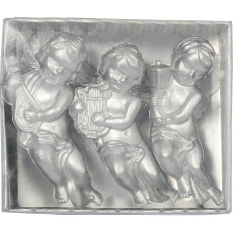 Set di 3 angeli argentati da appendere, altezza 9 cm (1/4)
