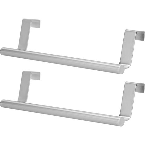 2 barres porte-serviettes en acier inoxydable à suspendre (sans perçage) - 23 cm, idéales pour la salle de bain, la maison, l'hôtel ou l'appartement. (1/5)