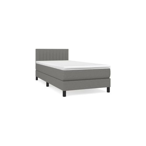 Sommier à lattes de lit avec matelas Gris foncé 90x200 Tissu (1/5)