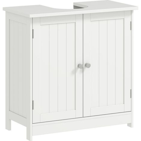 Furniture under-sink, furniture of bathroom to 2 doors, shelf adjustable, resistant to the moisture, 60 x 30 x 60 cm, white (1/5)