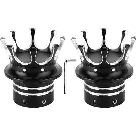 Jeffergarden Capuchon d'essieu avant couvre style de couronne distinctif alliage d'aluminium CNC pour modification de motochrome noir (1/5)