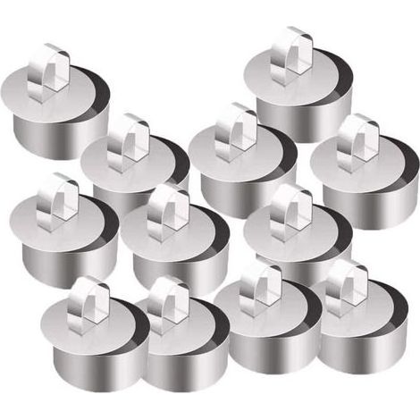 Lot de 12 moules à gâteaux en acier inoxydable 8 cm – Anneaux pâtisserie pour desserts et plats – Faciles à nettoyer, passent au lave-vaisselle (1/5)