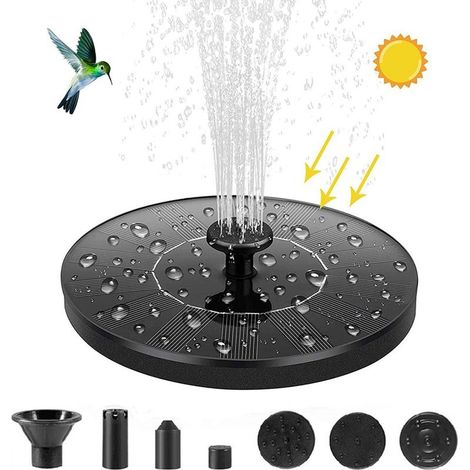 The fountains solar, the pump solar for ponds and the pump of garden, equipped of panels solar in silicon monocristallin of 1,4 W, can be used as decorations floating (1/5)