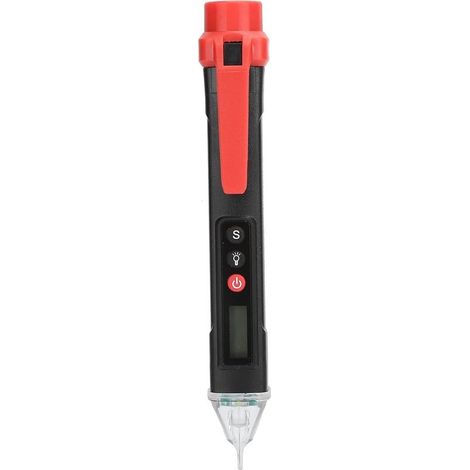 Crayon de test numérique Détecteur de tension électrique Alarme sonore et lumineuse 12 1000 V avec capteur NVC Pratique Léger pour le travail des électriciens (Affichage numérique) (1/5)