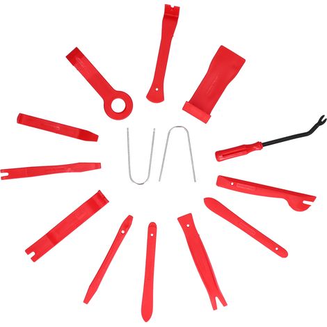 14-teiliges Auto-Demontage- und Verkleidungshebel-Reparaturset für Autotürverkleidungen, Audio-Instrumente, Schreibtisch, Rot (1/5)