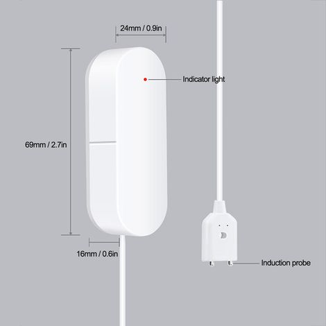 Détecteur de fuites d'eau Tuya Wifi, alarme de débordement et d'inondation, compatible avec Amazon et Google Home (1/5)