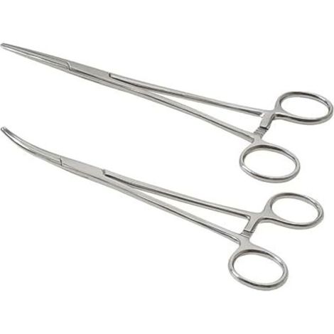 Set mit 2 Stechzangen, selbstverriegelnden Klemmen, Angelzangen mit kräftigen Backenzähnen, multifunktional für Heimwerkerarbeiten und Tierpflege (12,5 cm) Silber - (1/5)