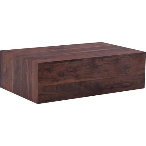 CHICFURN Mesa de centro rectangular 90x50x30 cm en MDF marrón efecto nogal, sin montaje (1/5)