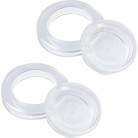 2 Pièces Anneau de Trou pour Parasol de Table Terrasse, Bague et Bouchon en Silicone 4,2 cm, Accessoire de Support de Parasol pour Table de Jardin, Verre ou Plage (Blanc) (1/5)