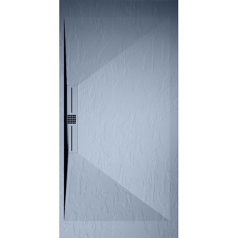 Mineralguss-Duschwanne extra flach EDIS Schieferoptik GRAU 90x160 cm (1/4)