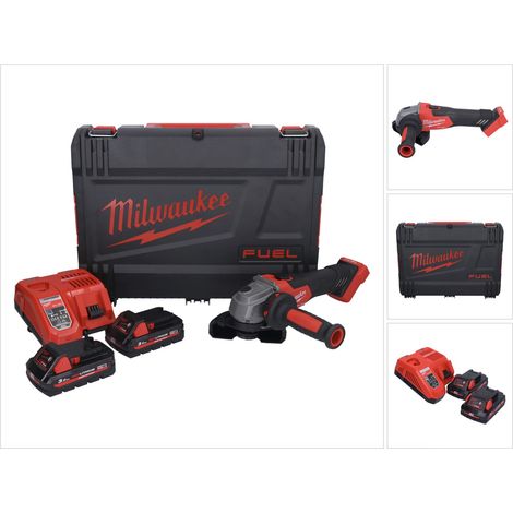 Milwaukee M18 FSAG115X-302X Akku Winkelschleifer 18 V 115 mm Brushless + 2x Akku 3,0 Ah + Ladegerät + HD Box