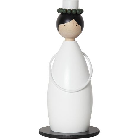 Star Trading Chandelier Lucia Classic, bois, blanc, E14, lampe de décoration, 26cm