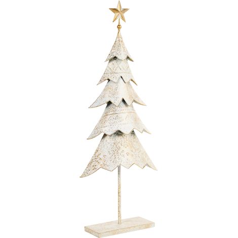Decoración de Navidad árbol de Navidad de metal adorno navideño festivo dorado Hanko (1/5)
