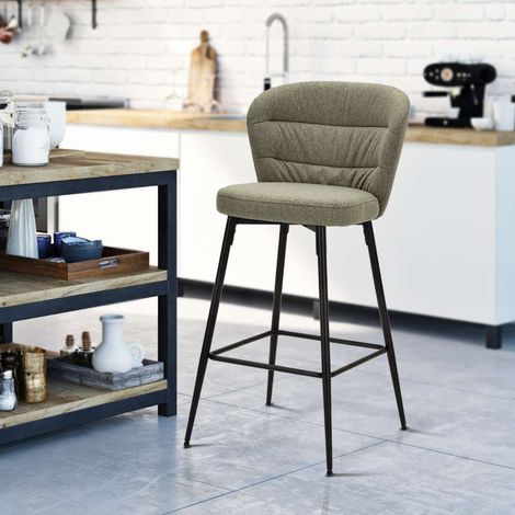 Sgabello Guadal, Imbottito, Colore Struttura Nero, Materiale Struttura in Legno Nobilitato, 52x59x108h cm Verde (1/5)