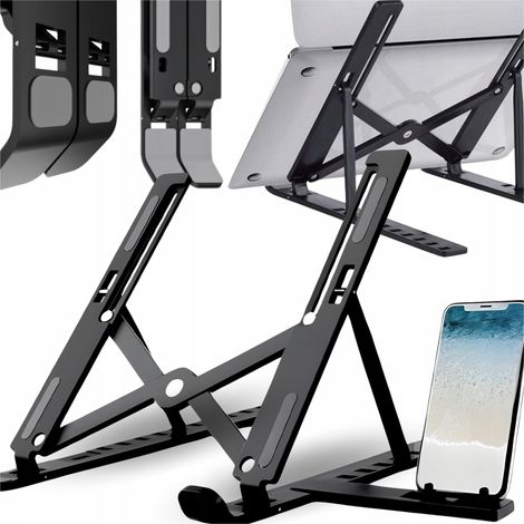 SOPORTE PARA PORTÁTIL, TABLETA Y SOPORTE PLEGABLE AJUSTABLE PARA TELÉFONO (1/5)
