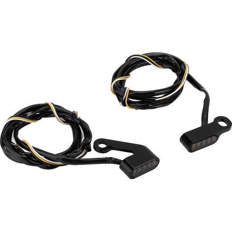 Mini feu de virage à LED, clignotant, alliage d'aluminium résistant à la corrosion, accessoires moto, boîtier noir, miroir noir (1/5)