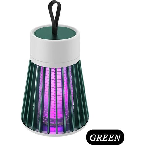 Lampe anti-moustiques à choc électrique, piège à mouches, USB, répulsif à insectes pour chambre et extérieur (vert, 1 pièce) (1/4)