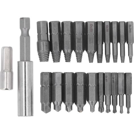 Kit de 22 extracteurs de vis cassées, outillage en acier rapide pour filetage inversé, extracteur de vis cassées (1/5)