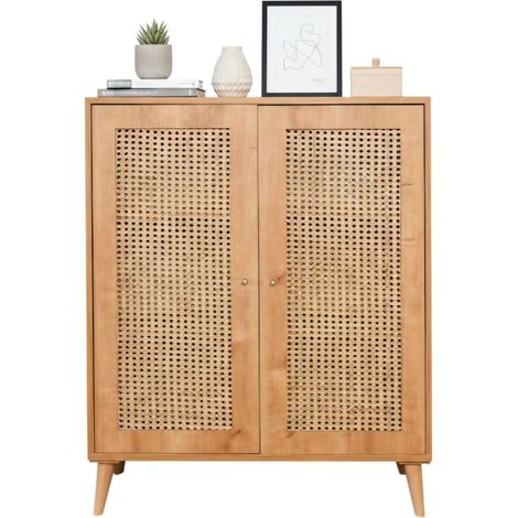 Dmora - Kommode Dpicke, Wohnzimmerbuffet, Wohnzimmer-Sideboard, Moderne Küchen-Speisekammer, 90x40h110 cm, Eiche