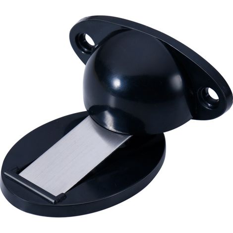 Butée de porte magnétique robuste en métal, fixation au sol, noire (1/5)
