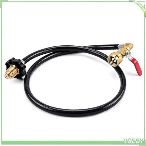 Tuyau adaptateur propane - FAFEICY - Extension 100 cm - Vanne marche/arrêt - 350 PSI - Caoutchouc/cuivre (1/5)